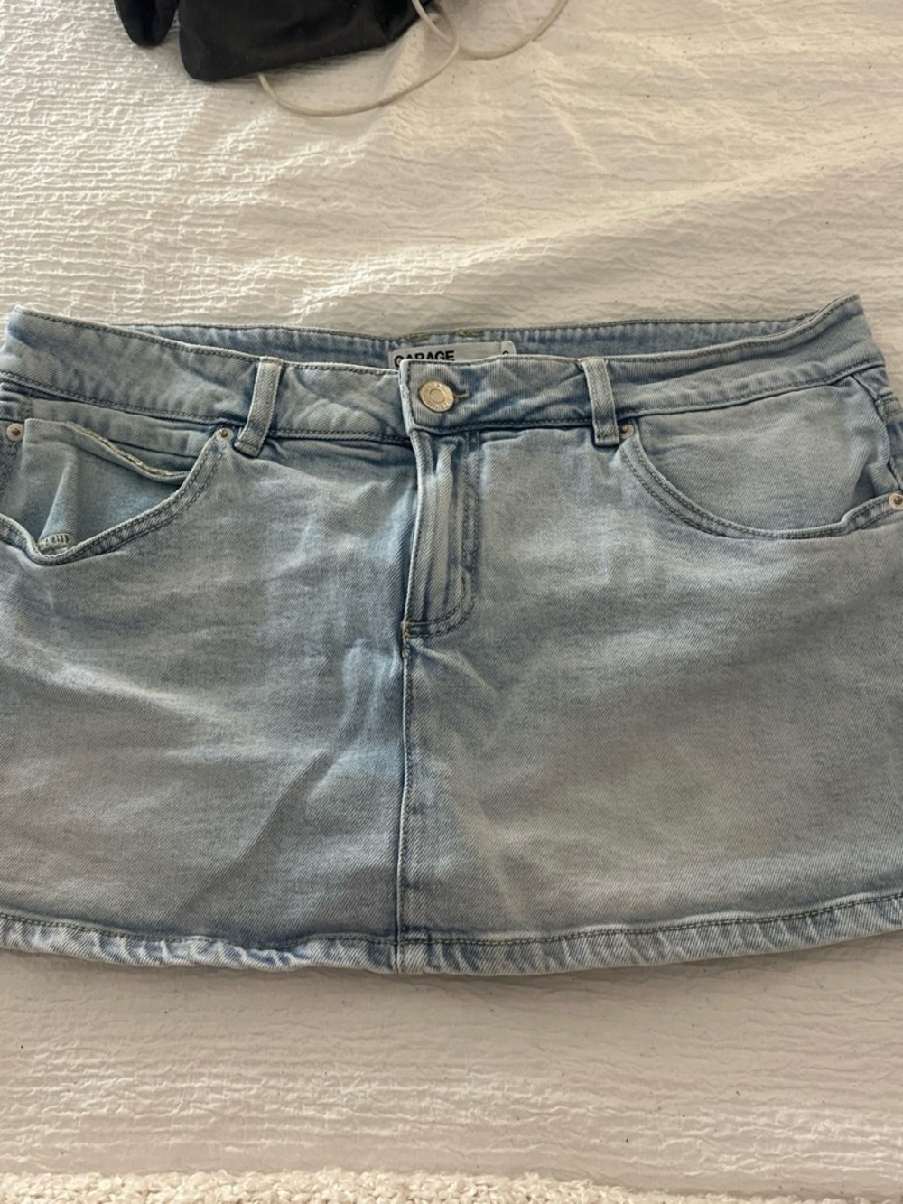Garage Light Blue Denim Mini Skirt